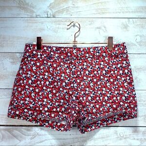 H&M LOGG Label Of Graded Goods Blue Pink White Floral Mid‎ Rise Shorts Size 4
